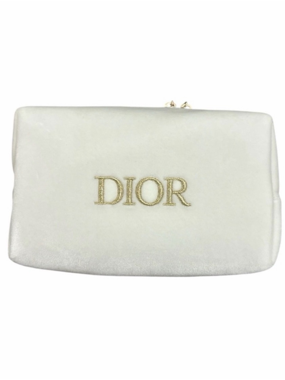 Dior White Velvet Makeup Bag